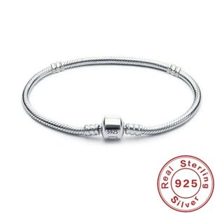 925 Sterling Silver Snake Chain DIY Charm Bracelet for Women