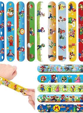 New Mario Bros Wrist Strap Children Clap Ring Slap Bracelets