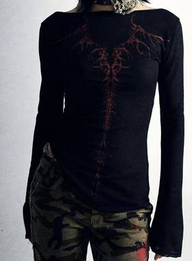 90s Vintage E-girl Emo Clothes Fires Graphic Print Y2K Grung