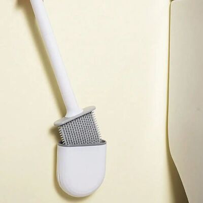 Hanging Silicone Toilet Brush Cleaner with Long Handle Flexi