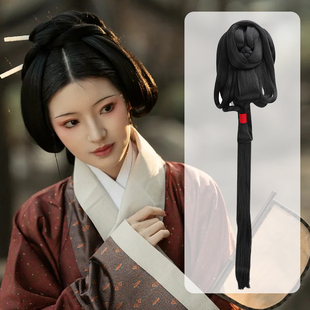 汉服古装假发一体式懒人后区发包秦汉曲裾后压仙女百搭发髻7097