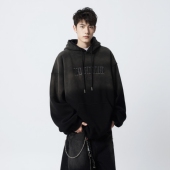 宽松帽衫 高级加绒卫衣男生春秋冬季 保暖帅气美式 连帽上衣外套复古