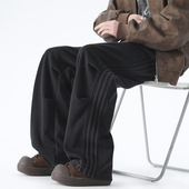 男生裤 休闲裤 子春秋冬季 水洗复古卫裤 美式 直筒宽松加绒运动裤 长裤