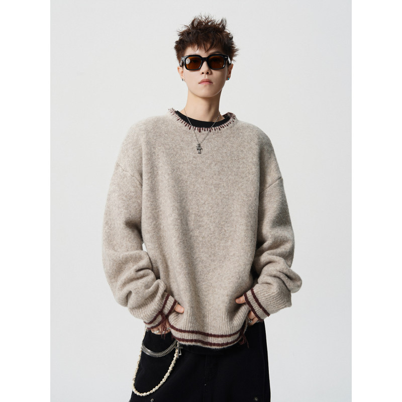 羊毛衫情侣毛衣男秋冬季大码慵懒