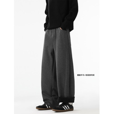 弯刀卫裤男女情侣秋冬休闲阔腿裤