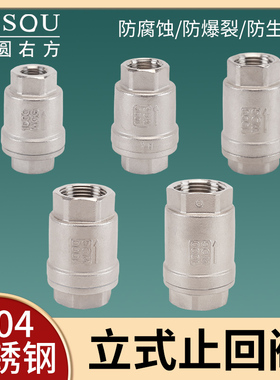 304不锈钢止回阀立式2/3/4/6分1寸止逆阀水泵DN8水表防倒流止逆阀
