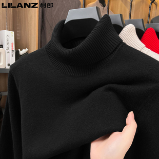 利郎新款100%纯羊毛衫男士高领2025冬季加厚保暖套头针织衫打底衫