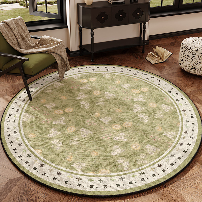 圆形地毯客厅2026新款法式复古衣帽间椅子地垫免洗防滑摇椅卧室毯,居家布艺,入户地垫,淘宝优惠券,粉丝福利购,淘宝优惠卷
