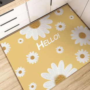 厨房地垫防滑防油可擦免洗地毯皮革防水脚垫简约整铺家用耐脏垫子