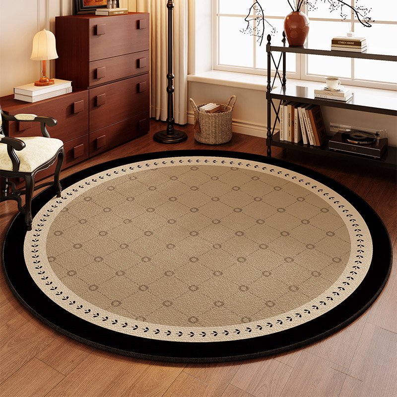 法式圆形书房地毯客厅电脑椅化妆椅子防滑垫防污免洗可擦防水地垫,居家布艺,入户地垫,淘宝优惠券,粉丝福利购,淘宝优惠卷