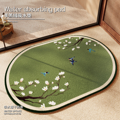 中国风异形仿羊绒脚垫卧室床边毯