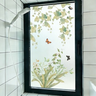 2026新款浴室玻璃贴纸防走光透光不透明装饰卫生间推拉门磨砂贴膜