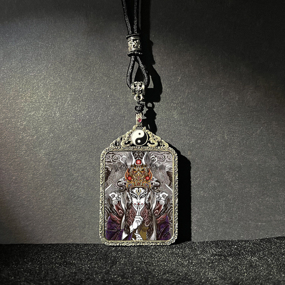 白鹤童子男道家唐卡项链龙虎山八卦太极2026牛马吉祥物吊坠保平安