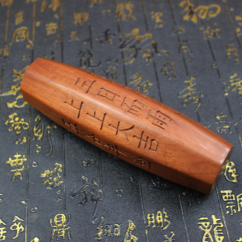 天然雷击枣木八棱卦手把件八卦传统六十四卦手工木制品雷击木卦柱