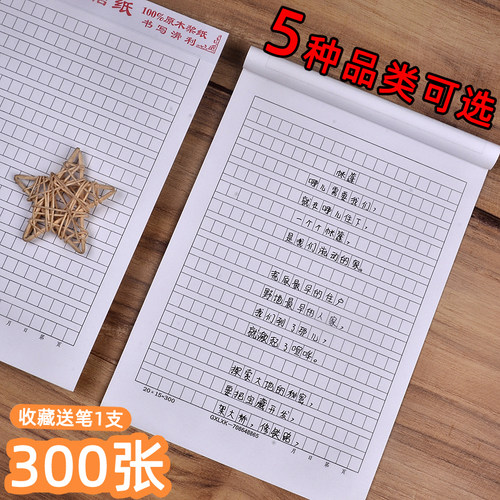 语文作文纸稿纸本抄红抄稿纸双线