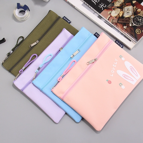 A5 File Bag A4 Bag Bag Студент Студент Студент, рассказывающий о тестовой бумаге Студент Студент Многофункциональный инспекция беременности сумки беременные женщины и скопируйте класс, чтобы изучить девушку Сердце простое корейское мультфильм Прекрасный