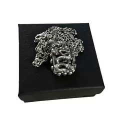 Mourning Mushroom's Exclusive Original Visual Style Gunda Skull Cross Snake Vintage Silver-Plated Necklace Pendant