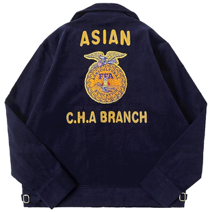 MBBCAR窄幅灯芯绒三色美式复古精工刺绣外套 阿美咔叽FFA农协夹克