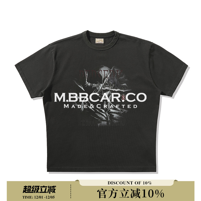 MBBCAR窄幅 230G“烙印战士”复古做旧水洗格里菲斯GriffithT恤