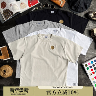 MBBCAR窄幅 T恤 纯棉四色230G基础40支双纱圆领短宽简约打底短袖