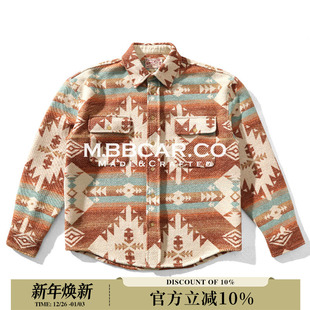 MBBCAR窄幅西部系列Navajo那瓦霍毛毯印第民族安色织羊毛混纺外套