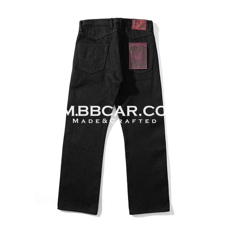 窄幅MMC黑剑客系列18.6OZ经纬双染原浆黑牛赤耳丹宁701直筒牛仔裤