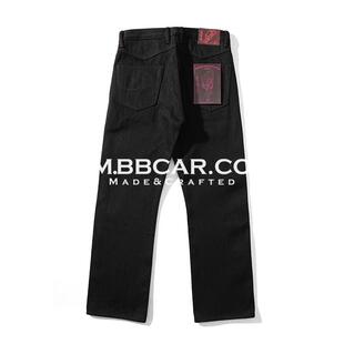 窄幅MMC黑剑客系列18.6OZ经纬双染原浆黑牛赤耳丹宁701直筒牛仔裤