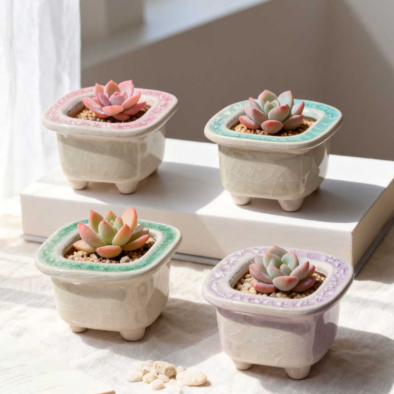 四方多肉花盆陶瓷创意简约
