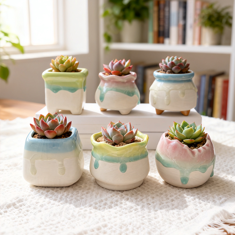 多肉花盆陶瓷流釉控型拇指盆蛋壳冰裂白瓷花盆简约干花装饰盆特价,鲜花速递/花卉仿真/绿植园艺,花盆,淘宝优惠券,粉丝福利购,淘宝优惠卷