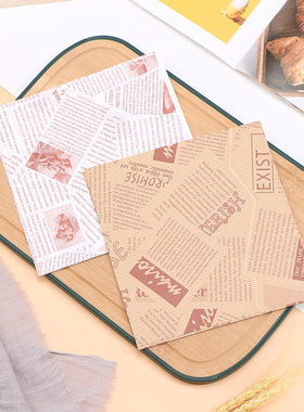 18cm方形汉堡盒垫纸烤面包吐司淋膜纸防油纸三明治包装纸餐盘烘焙