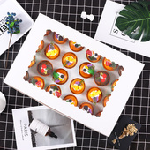 24粒纸杯蛋糕包装 盒甜品雪媚娘牛皮纸马芬杯子蛋挞打包盒