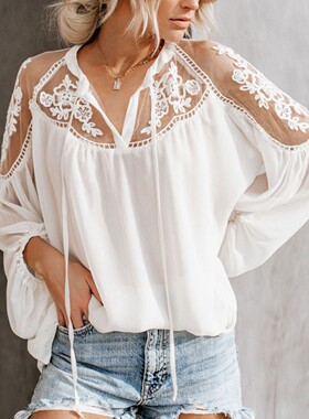 veTops Chiffon Blouse Ladies Loose Tops Shirts Female Blusas