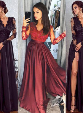 Party Ball Prom Gown Formal CLUB Wear Deep V Neck Long Dress