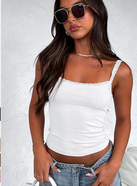 2024 Camisole Women's Fashion Sexy Slim Short Solid Color