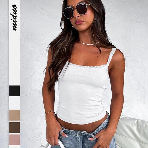 2024 Camisole Women's Fashion Sexy Slim Short Solid Color
