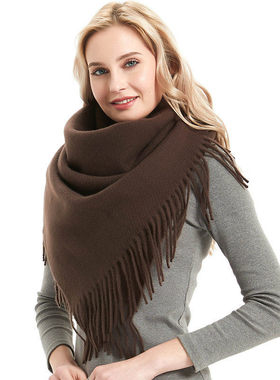 Scarf Men's And Women's Prickly Solid Color Tassel Square