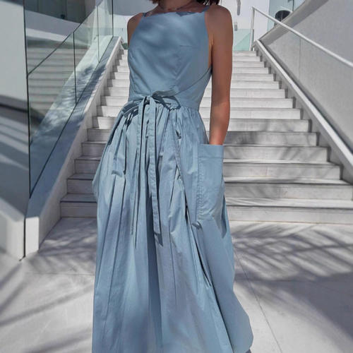 欧美时尚新款无袖时尚吊带气质简约连衣裙女装Women casual dress