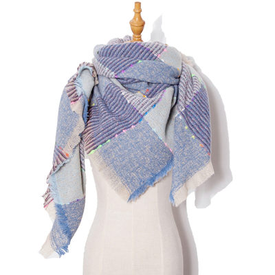 2024 Women's Scarf Ribbon Large Plaid Hair Triangle Scarf