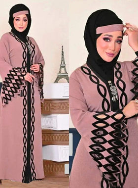 Middle Eastern family style smock dress Head scarves中东风裙