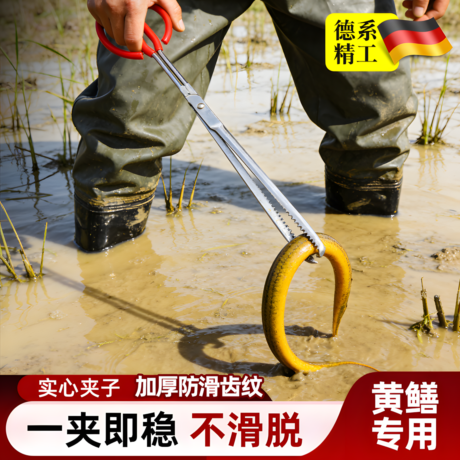 黄鳝专用实心夹子不锈钢夹泥鳅螃蟹钳子防滑抓捉专用工具赶海神器