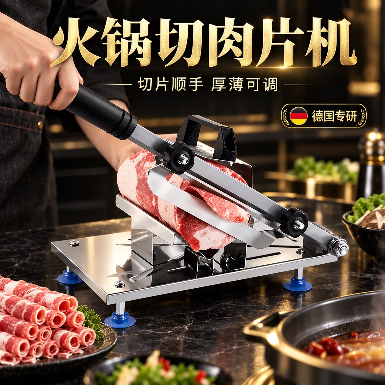 火锅切肉片机多功能不锈钢切肉器牛羊肉卷肥牛切片机手动刨肉神器