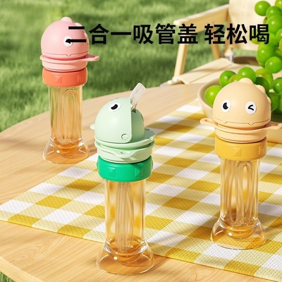 吸管喝水神器矿泉水瓶盖转换头软防呛嘴儿童饮料瓶专用宝宝便携式