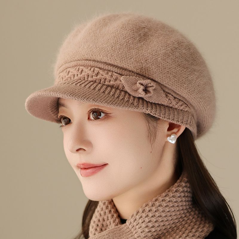 毛线帽冬季中老年人帽子冬天老奶奶老太太妈妈加绒保暖兔毛针织帽