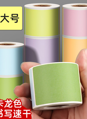 彩色标签贴纸大号自粘标签纸口取纸标签贴不干胶便利贴空白可手写名字姓名商品食品水果分类标记贴防水索引贴
