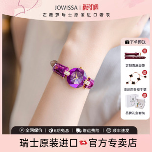 瑞士进口女士名牌小表盘手表女紫色女款 女表生日礼物 小众轻奢时尚