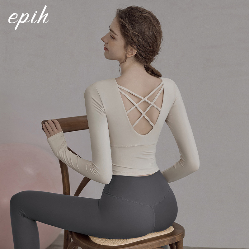 EPIH高级感瑜伽服长袖美背带胸垫