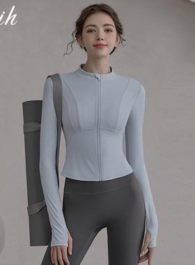 瑜伽服外套女秋冬上衣健身衣运动跑步普拉提训练套装2026新款长袖