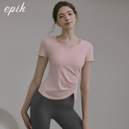 EPIH粉色高级感瑜伽服上衣短袖