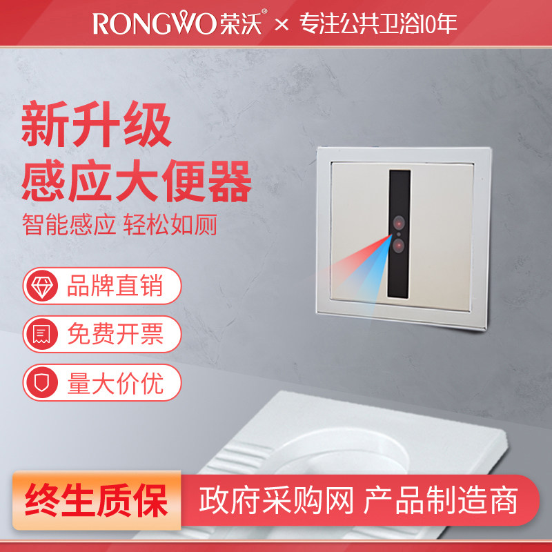 荣沃全自动明装大便感应器暗装蹲便器冲水阀厕所红外线感应冲洗阀