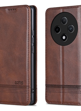 适用OPPO PJY110手机壳A3pro磁吸皮套oppoA3pro左右侧翻盖全包防摔软皮夹a3por高档商务卡包外壳oppoPJY110软